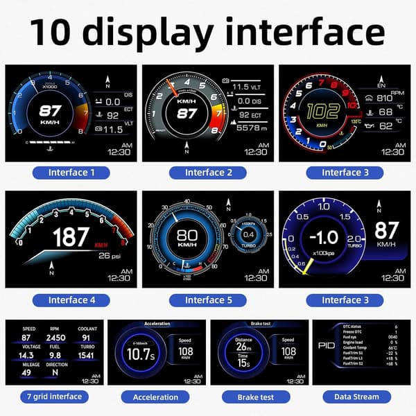 Head-up display kompatibel med alle bilmodeller, understøtter GPS OBD-display