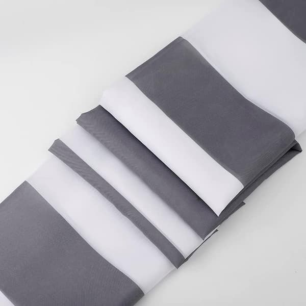 Vit & Grå Randig Duschdraperi Anti-Mögel, Mögelresistent | Storlek 28 x 18 x 5 cm | Vattenavvisande Tyg | 100% Polyester