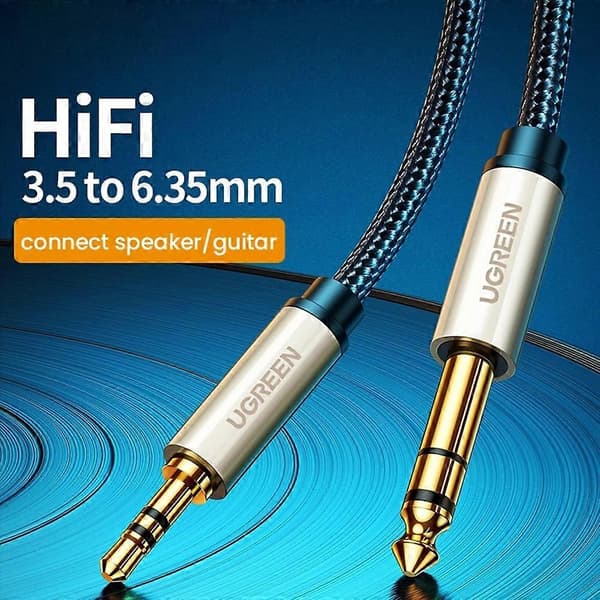 UGREEN 40805 3-meter 3,5 mm TRS til 6,35 mm TS han lige AUX-kabel lydadapter