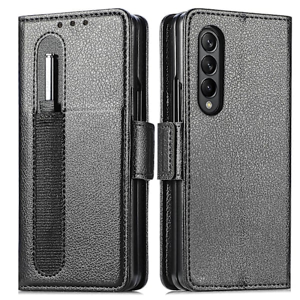 Lompakkokotelo Yhteensopiva Samsung Galaxy Z Fold 4:n kanssa, PU-nahkainen läppäkansi S Pen -pidikkeellä ja korttipaikalla