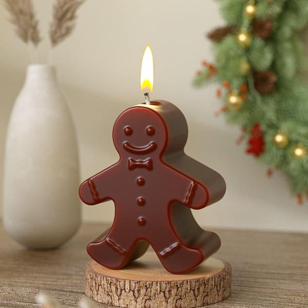 Jul-ljusform, pepparkaksgubbe silikonform för ljus, formar för doftljus, tvål, aromatiskt DIY