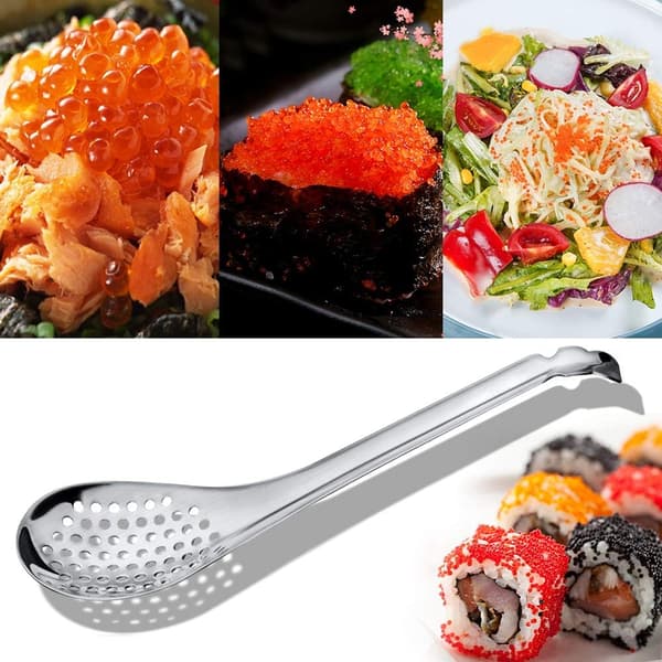 Spherificationssked - Set med 2 rostfria spherificationsskedar Molekylär slitsad barsked kök