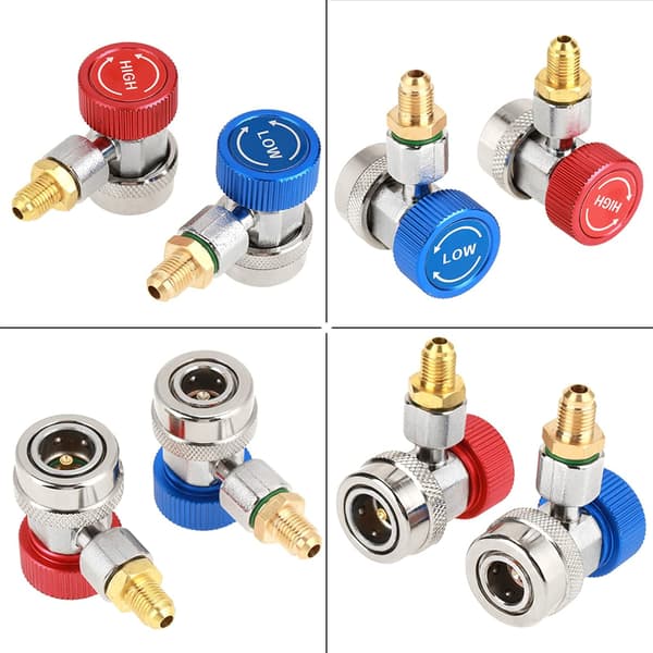 Justerbar Quick Connect Adapter, AC R134A Adapter, Hurtig og Nem R-134A til Bil Tilføj Slangetilslutninger til Fluorindustrien
