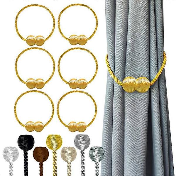 Magnetiske gardinbindere, sorte, 2 stk., dekorative gardiner