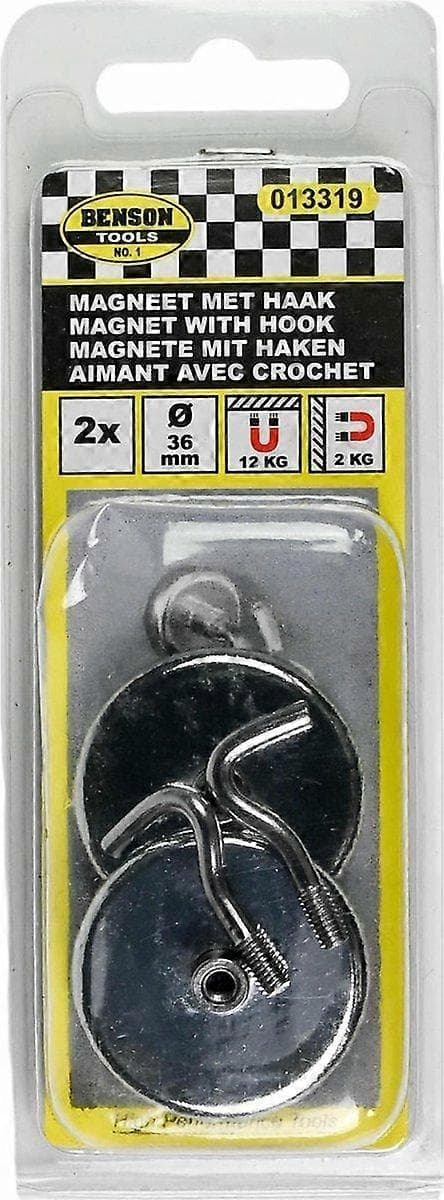 2-pack - magnet med krok / magnetisk krok - 12kg p