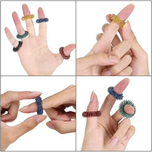 Stress Relief Ring, Fidget Sensorisk Legetøj til Stresslindring, Pakke med 10, Fidget Ring, Fidget Ring til Angstlindring, Fidget Ring til Stresslindring