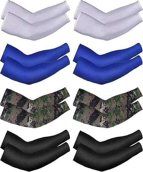 8 Par Unisex UV-skydd Armkylande Ärmar Is-Silke Armskydd