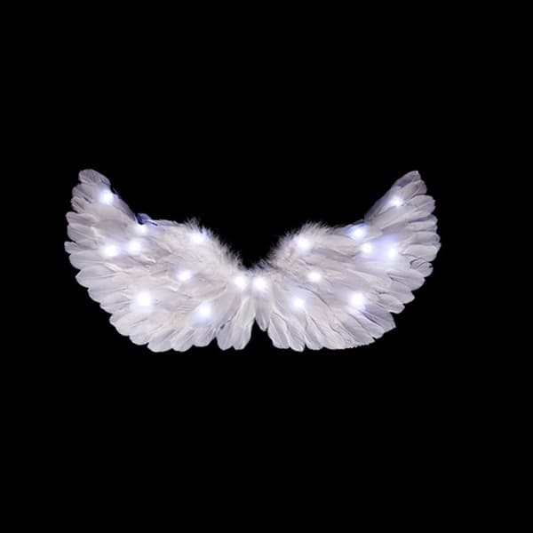 LED Luminous Angel Wings Halloween Party Cosplay Costume Props with String Lights