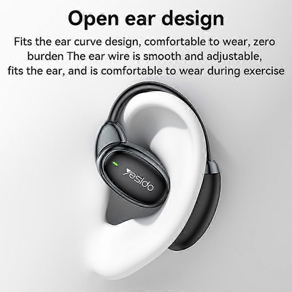 Typ B YESIDO YSP19 OWS Open-Ear Bluetooth Hörlurar med IPX5 Vattentäthetsklassning