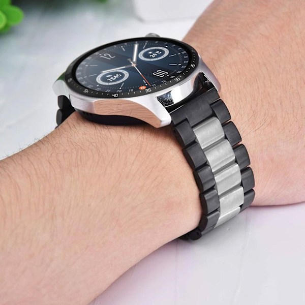Rem til Huawei Watch GT Runner Stålspænde Sort / Sølv