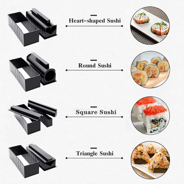 Sushi Making Kit, Deluxe Edition DIY Sushi Sæt, Sushi Ris Rulleform Former Gaffel Spatel DIY VÆRKTØJ