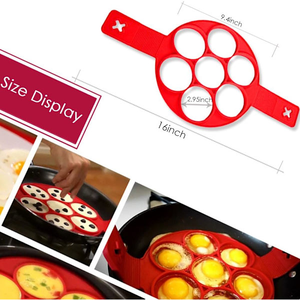 Pannekakeformer Silikon Bakeform Egg Maker Pannekakesnurrer Eggring Non-stick Silikon Runde Eggringer