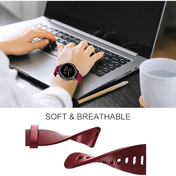Silikonarmband för Garmin Vivoactive, Samsung Galaxy Watch, 18mm Snabbkoppling Bytband