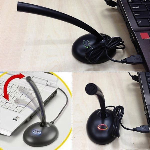USB Mikrofon Justerbart Stativ Opptak Kondensator Datamaskin PC Mikrofon