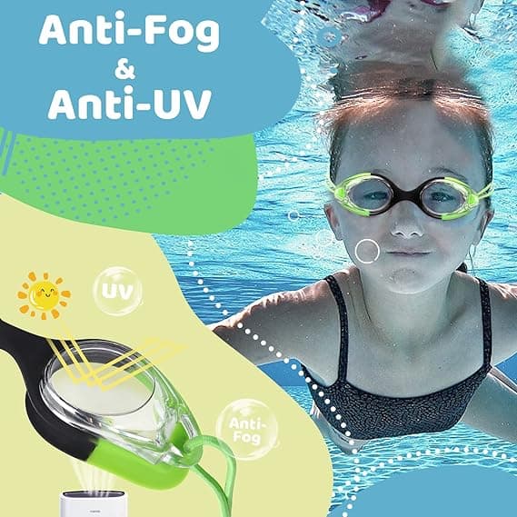 Simglasögon för barn med gummiband, läcker inte, anti-imma, simglasögon för småbarn