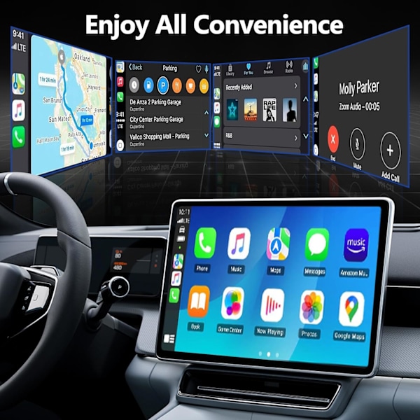 Trådlös Carplay-adapter för iPhone, Plug and Play med låg latens, Trådlös Carplay för bilar från 2016 och iPhone iOS 10+ (guld)