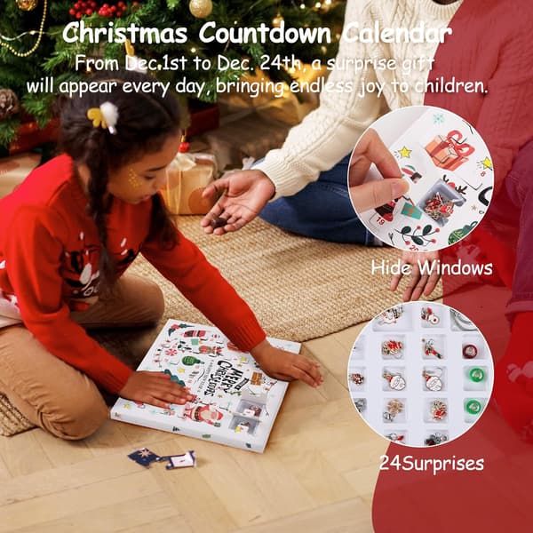 Adventskalender 24 Dager Julerestriksjonsperlersett for Gutter Jenter Kvinner style 1