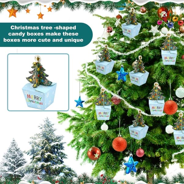 Julgodisaskar, 24 Jul Bjällerklocka Askar Adventskalender Askar i Form av en Julgran Presentaskar för Kakor