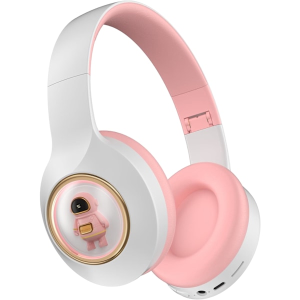 Trådlösa hörlurar/Bluetooth-hörlurar - Färgglada lampor/Hopfällbara/Stor batterikapacitet/Inbyggd mikrofon - Bluetooth 5.0/10 m rosa