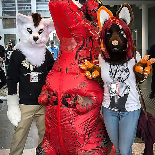 Uppblåsbar T-REX-dräkt för vuxna, rolig Halloween-dinosauriedräkt, fest cosplay maskerad jumpsuit, röd