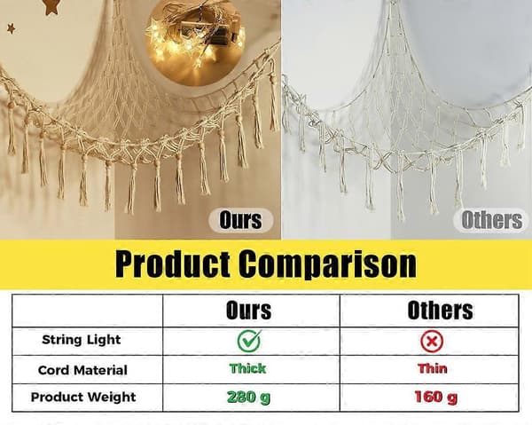 Opbevaringshængekøje til udstoppede dyr med LED-lys