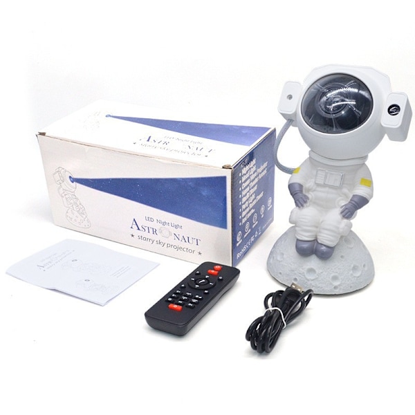 Astronaut Galaxy Projektor, Natlampe Projektor Stjerneprojektor med Højttaler/Nebula Justering/Timer/Afspil Musik (med Bluetooth)