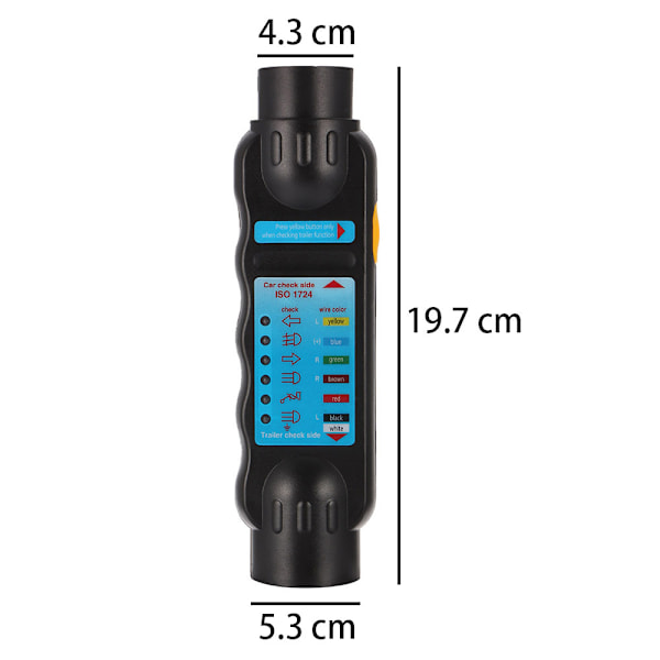 7-kjerne tilhenger tester 12V RV linjesignal tester Plugg og stikkontakt koblingsregistrering