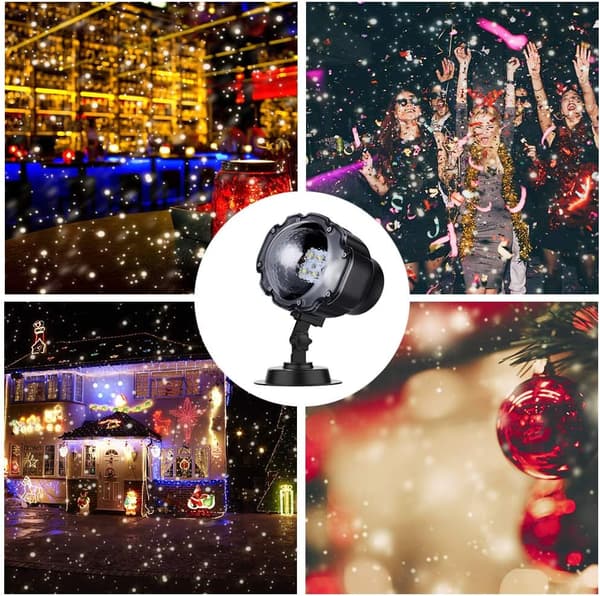 LED Projektor Snøfall Lys, Roterende LED Lys, Utendørs Innendørs Vanntett Halloween Juledekorasjonsbelysning