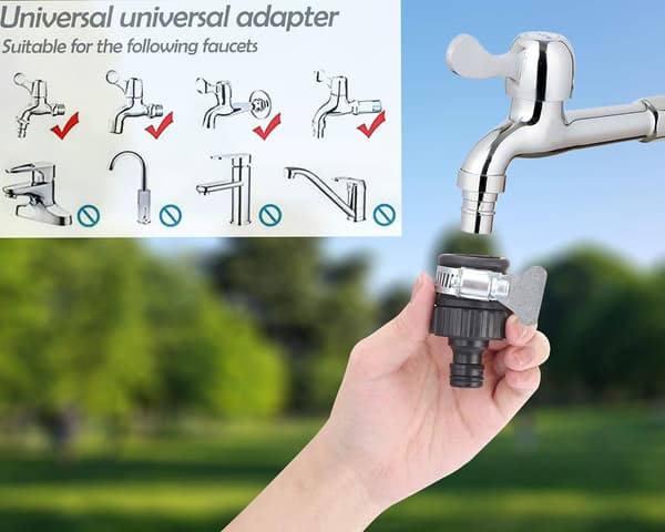 2 st 16mm Universal Krananslutningsadapter Blandare Kök Trädgårdsslang Kopplingsklämma