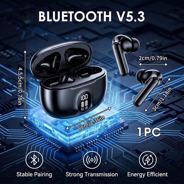 Trådlösa Bluetooth In-Ear Hörlurar, Bluetooth 5.3 Headset