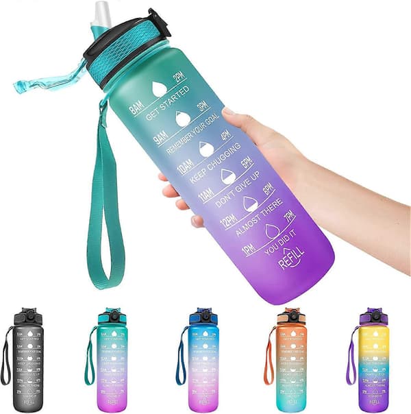Urheilujuomapullo 1L (Vihreä Violetti)