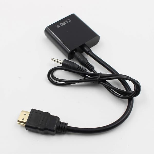 1080P HDMI - VGA -sovitinkaapeli + USB-virta 3,5 mm:n audiokaapeli HDTV PC