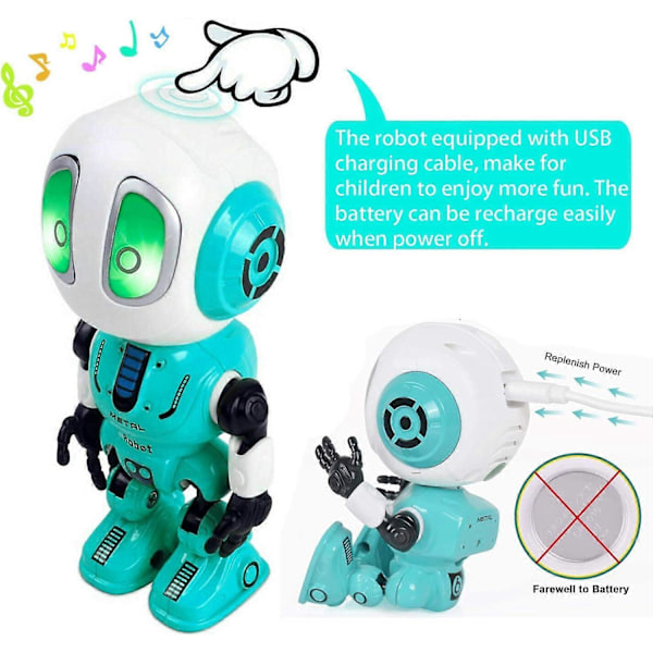 Snakkrobot for barn - Mini robotleker som gjentar det du sier, leker for jenter og gutter 3-8 år