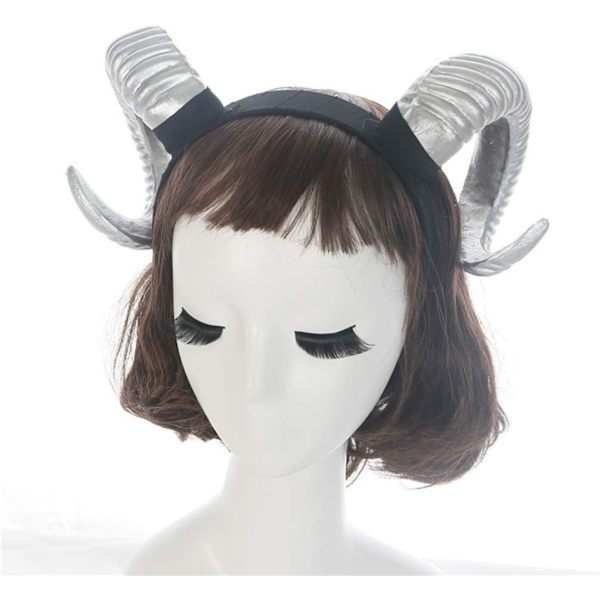 Party Hårbøyle Sauehorn Hodebånd Djevelhorn Cosplay Demon Kostyme Tilbehør Partyhorn Hodeplagg for Kvinner Menn Voksen