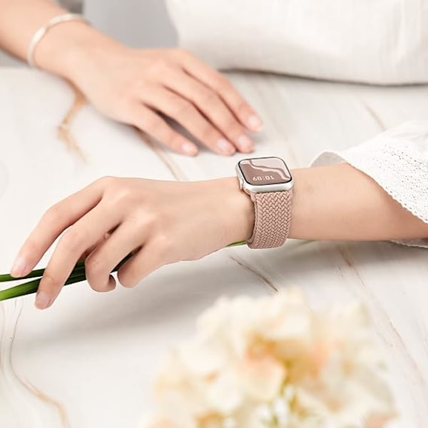 4 st flätade armband kompatibla med Apple Watch-rem, stretchiga armband elastiska sportarmband