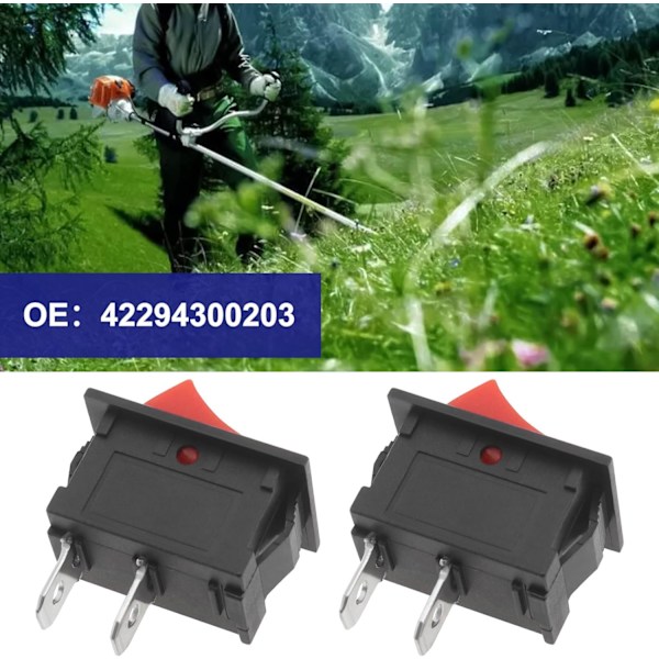 2 stk. Afbryder til kredsløbstrimmer 2-benet Tænd/Sluk-kontakt 42294300203 Kompatibel med Stihl FS38 FS45 FS46 FS55 Plæneklipper Tilbehør