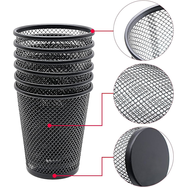 Pennställ 6-pack, Mesh Skrivbordsorganisatör Pennburkar, Kontorsmaterial Pennburkar För Kontor, Hem, Klassrum