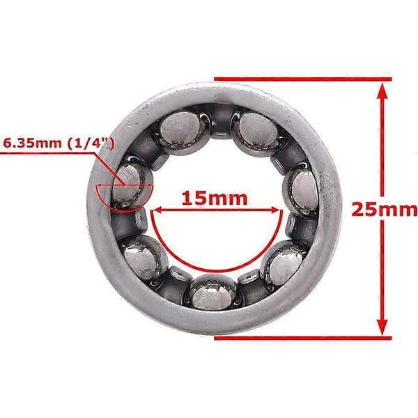 2X Kullager Bakre Nav 7 Kulor 6.35MM