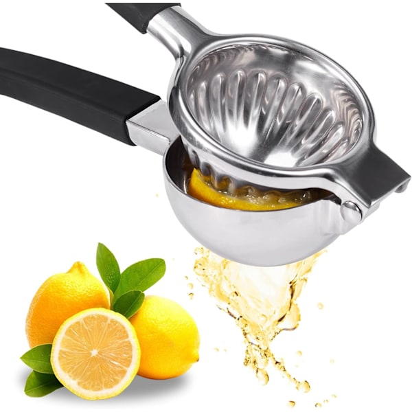 Citronpresser i rustfrit stål - Ergonomisk, manuelt skridsikkert greb - Ubesværet håndholdt juicer