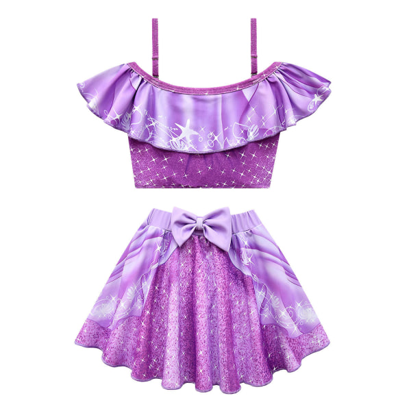 Barnsnövit prinsessan Aurora Ariel Girls Set Baddräkt Bikini Baddräkt Circus pink and purple swimsuit 100
