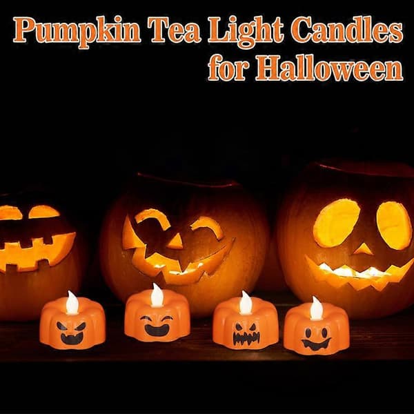 Halloween Pumpa Flamlösa Ljus med 6H Timer, 6 st