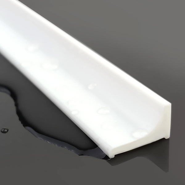 Vandtilbageholdelsesliste til bordplade - Foldbar brusebarriere og tilbageholdelsessystem - (L Type Hvid, 2M)