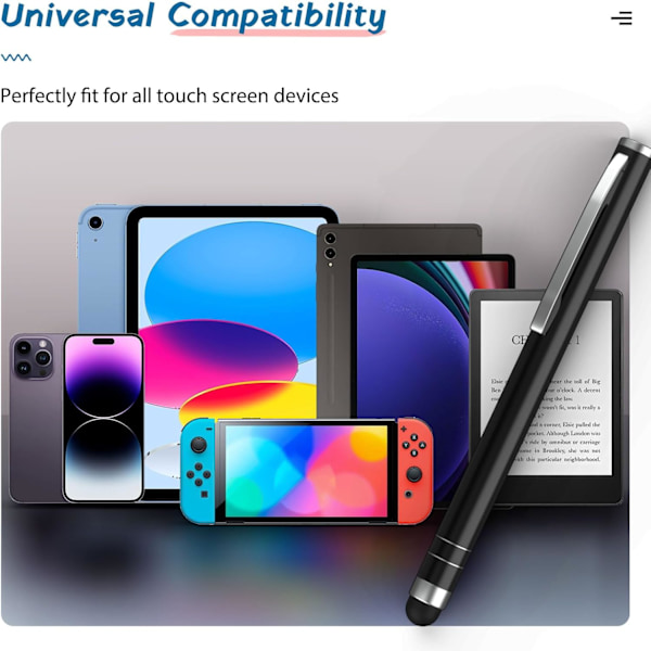 Stylus Pen (4 stk.), Universal Kapacitiv Touchscreen Gummispids Digital Pen Kompatibel med iPad, iPhone