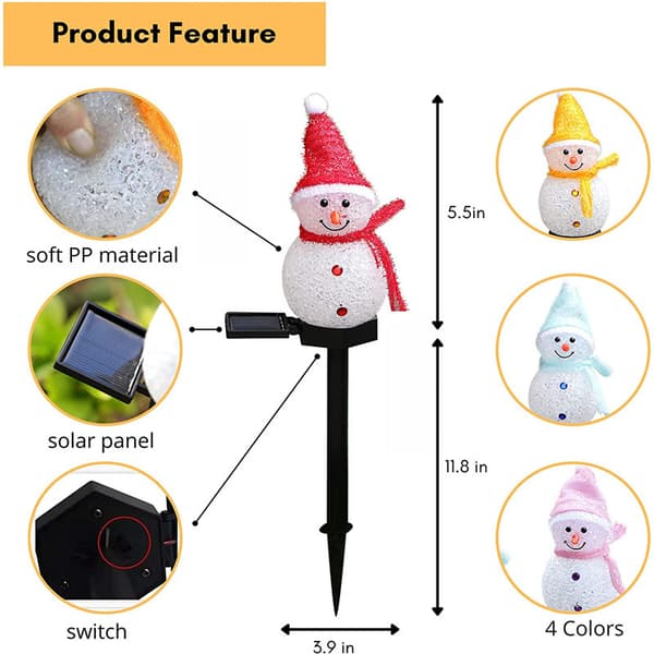 1 STK LED Solarhavelamper, Julemand PINK