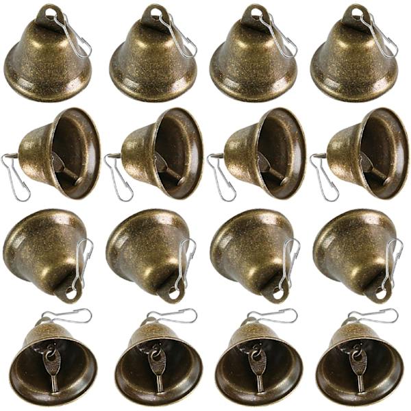 Hantverksklockor, 20 st Brons Bjällror Vintage Klockor (3,8*2,2 cm) med Fjäderkrokar för Upphängning för Vindspel Tillverkning Bröllopsdekor DIY
