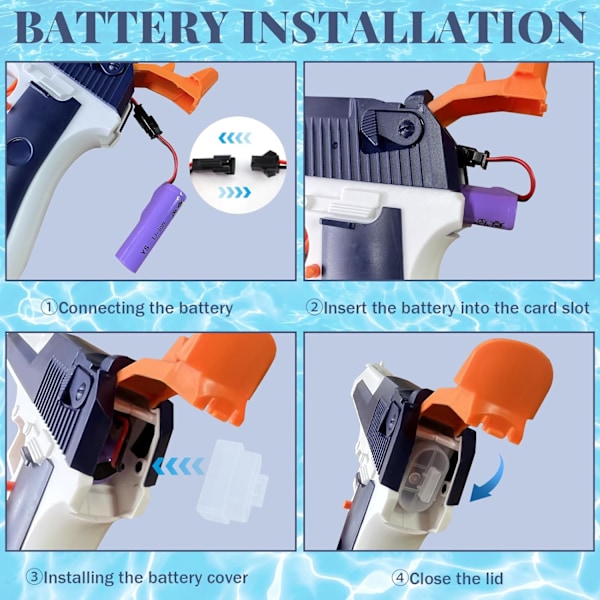Elektrisk Vattenpistol för Barn: Utomhus Mini Kraftfull Automatisk Leksakspistol Lång Räckvidd för Sommarträdgård Simbassäng