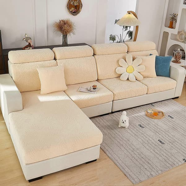 Sofa Setetrekk Stretch Sofatrekk, 1 Seter, L-formet Sjeselong Møbelbeskytter