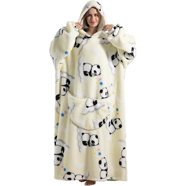 Ekstra Lang Oversized Blanket Hoodie, Voksen Dame Snuggle Fleece Brukbar Teppe, Fluffy Giant Hettegenser for Tenåringer
