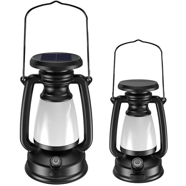 Utendørs LED Retro Solar Campinglykt, Oppladbar Mobil Belysning, Multifunksjonell med Justerbar Lysstyrke 3 Moduser.