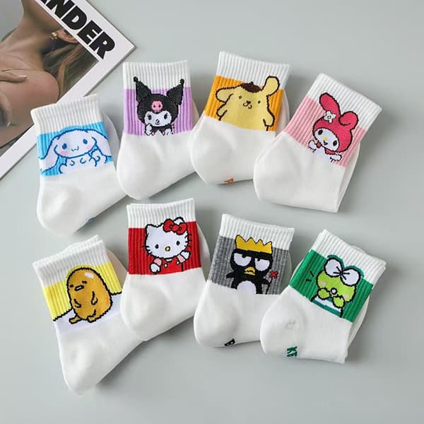 8 par tegneserie anime søde sokker strømper one size